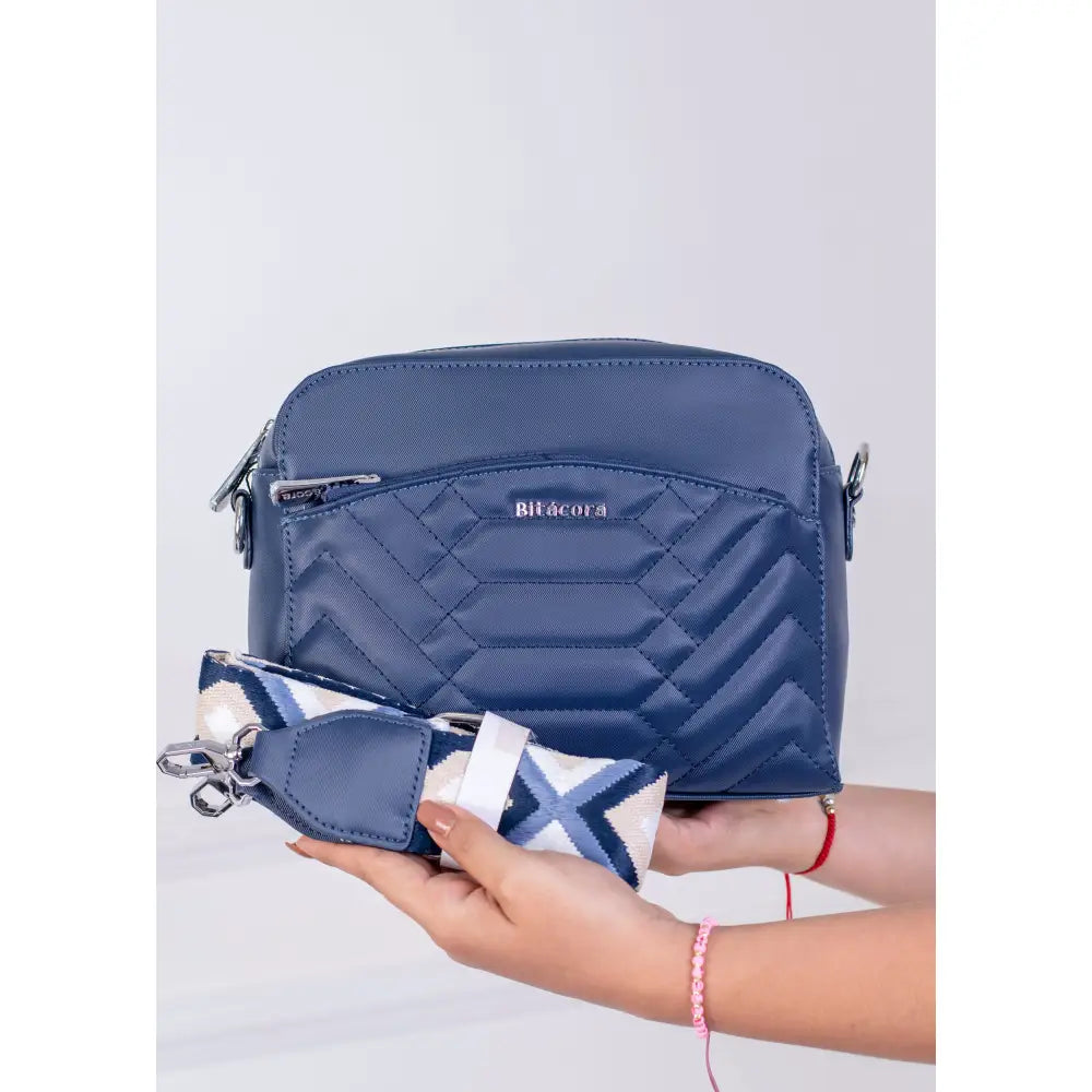 BOLSO BITÁCORA MEDIANO – DISEÑO ACOLCHADO MODERNO | B2217 - Azul marino - Bolso