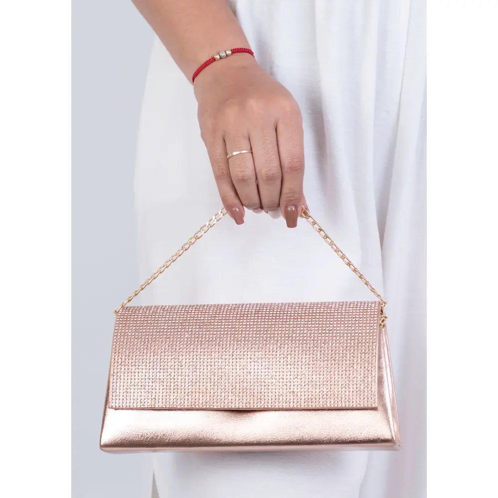 Bolso Espía – Clutch de fiesta pequeño acabado brillante | JH166 - Oro Rosa
