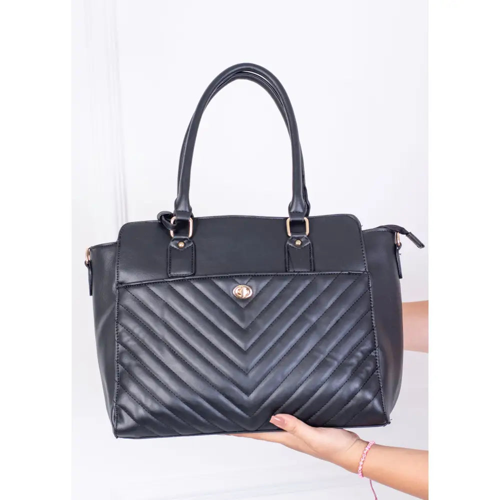 Bolso grande Espía – Diseño con broche y estilo ejecutivo | G2595 - Negro