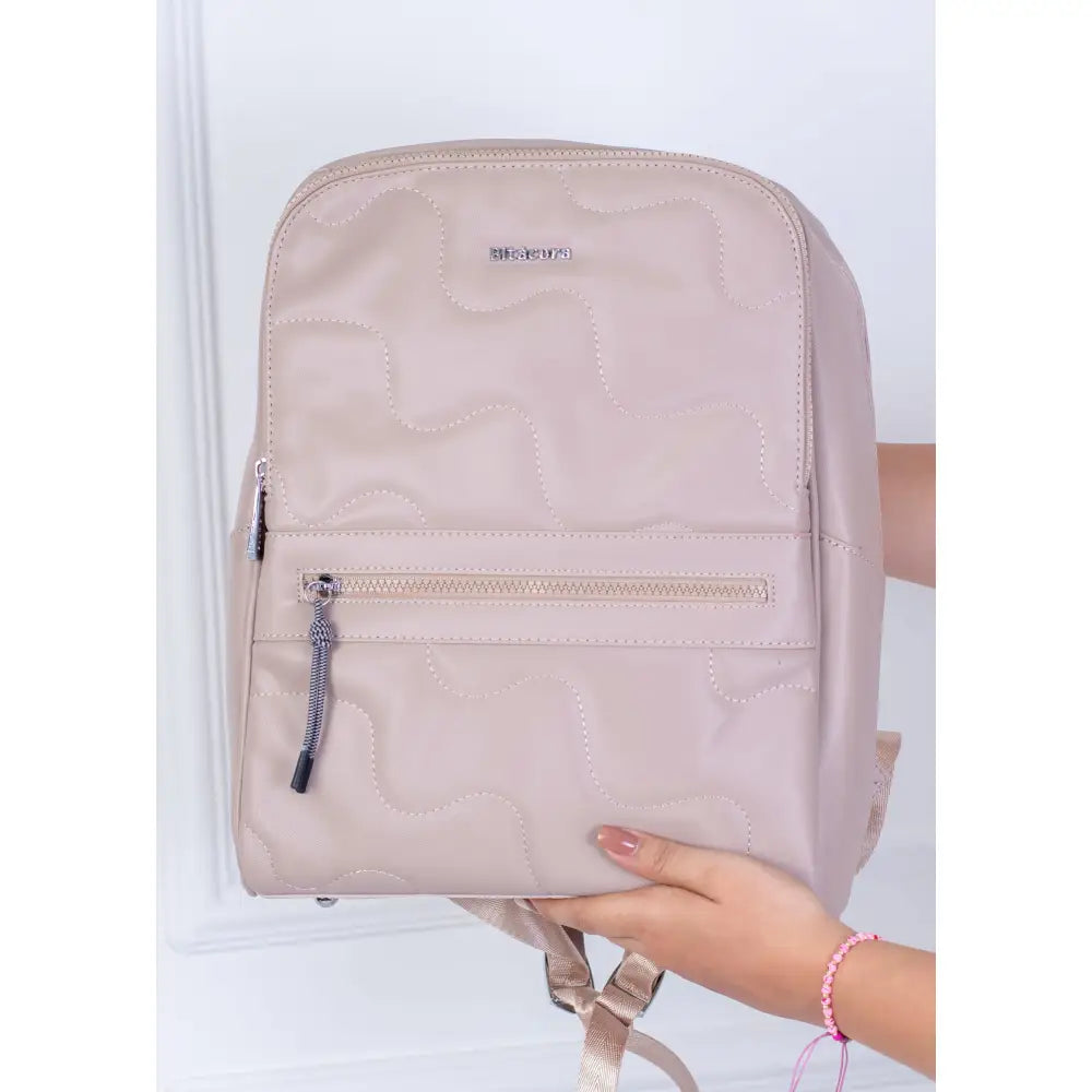 Morral mediano Bitácora con diseño acolchado | B2212 - Beige - Bolso