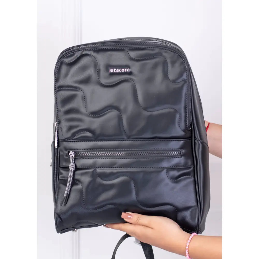 Morral mediano Bitácora con diseño acolchado | B2212 - Negro - Bolso