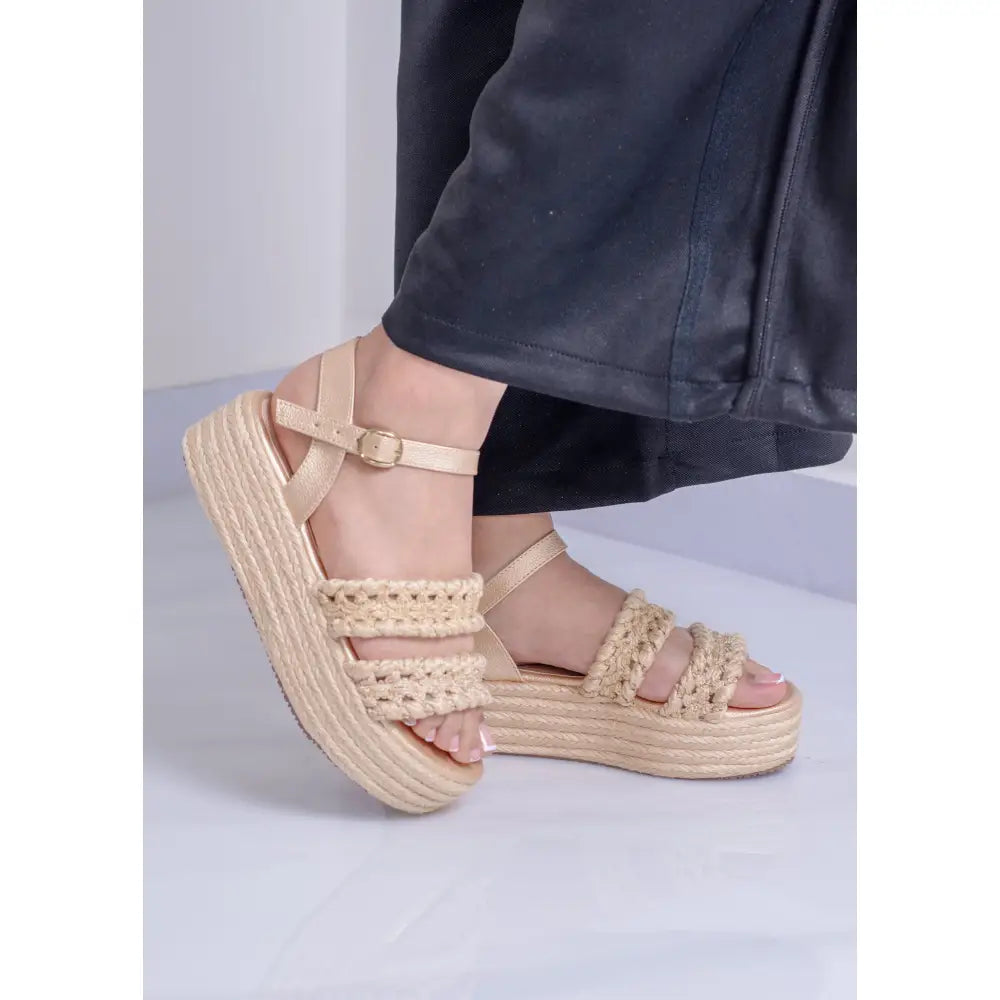 Plataforma tejida con doble trenza | TC1532