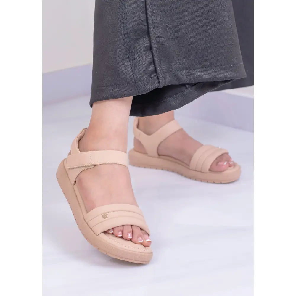 Sandalia Confort Doble Tira Acolchada | PR871 - Nude / 35