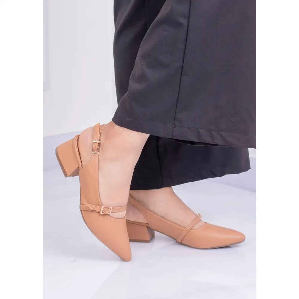 Tacón Bajo Elegante con Correa Delgada | BY1128 - Tacon