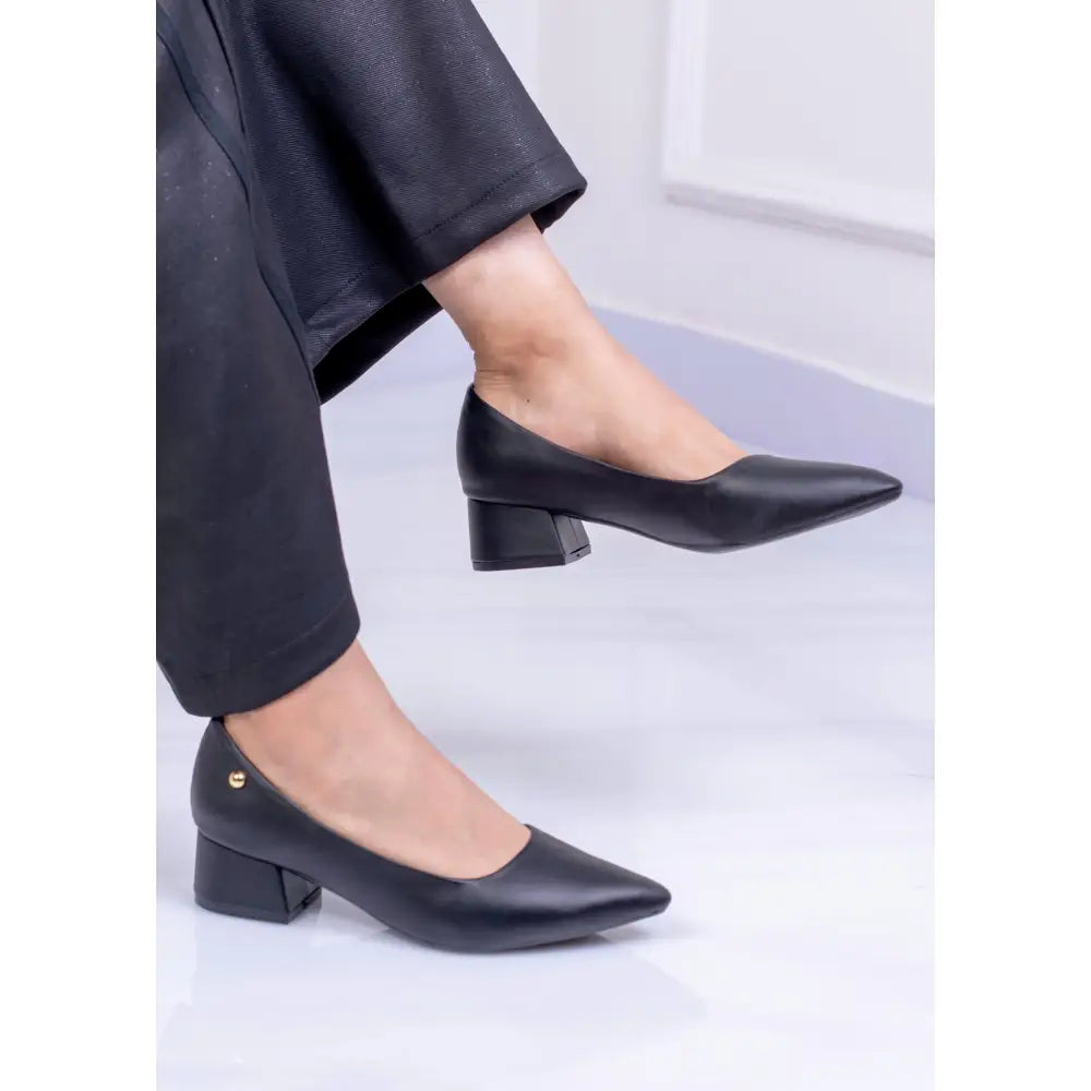 Tacón cuadrado elegante negro | BY226 - Tacon