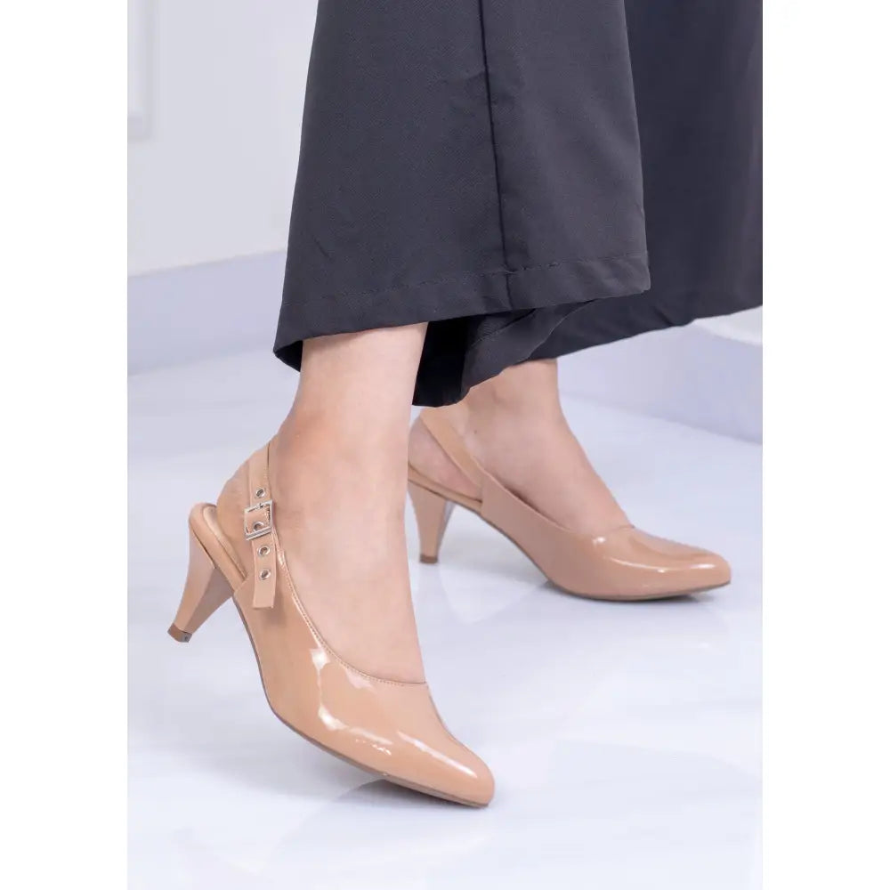 Tacón Slingback Brillante con Hebilla | CM440 - Tacon