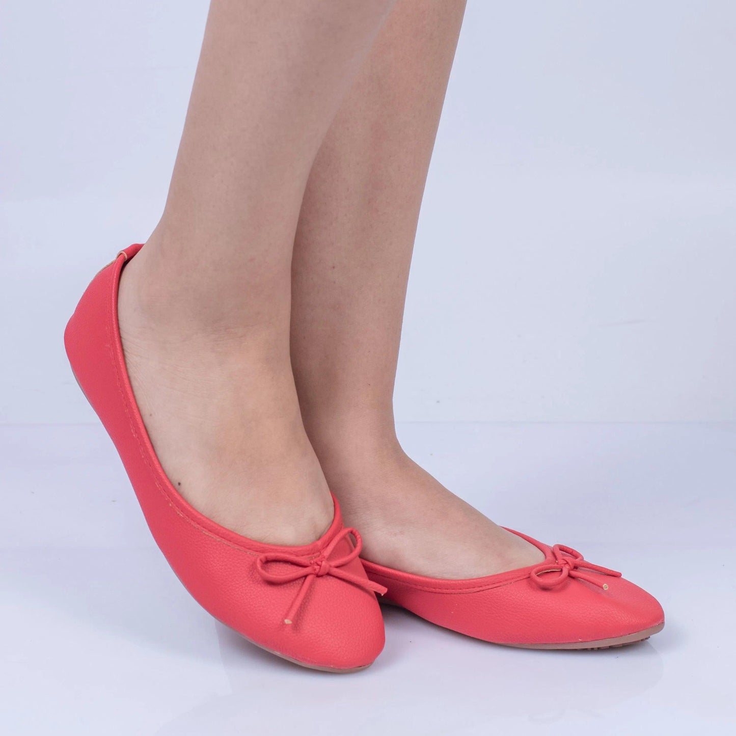 Baletas Punta Almendra Corbata para Mujer - BE414 Coral - Calzado Espía