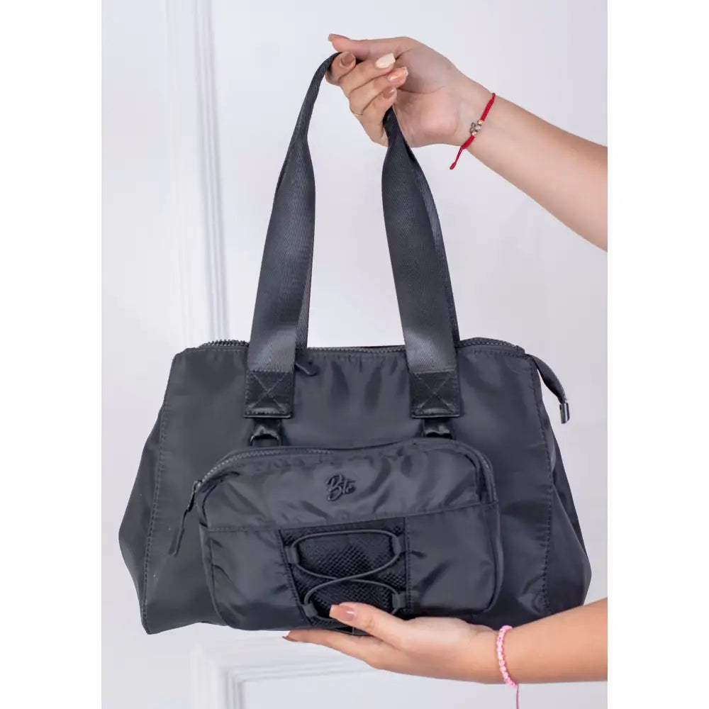 Bolso Bitácora – Mediano deportivo con bolsillo frontal y asas anchas | B2228 - Negro