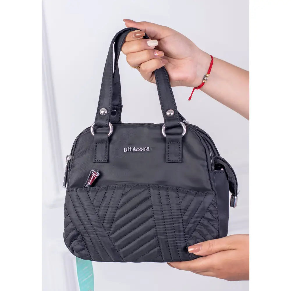 Bolso Bitácora – Morral mediano tipo handbag con correa larga ajustable | B2227 - Negro