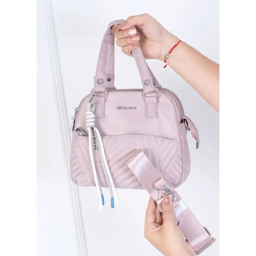 Bolso Bitácora – Morral mediano tipo handbag con correa larga ajustable | B2227 - Rosado