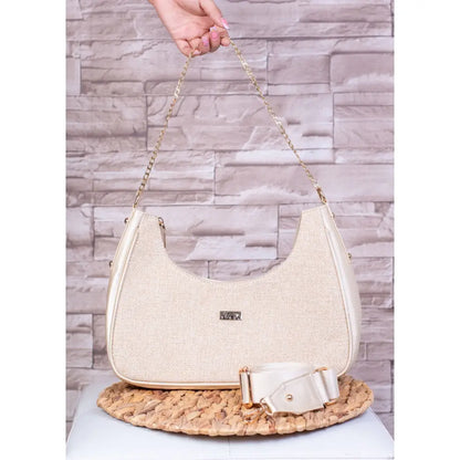 Bolso de Moda para Mujer EC246 en beige con cadena elegante y strap