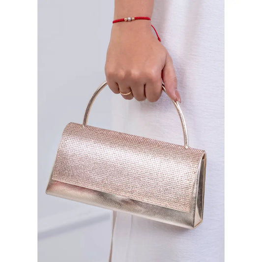 Bolso Espía – Clutch de fiesta pequeño acabado brillante | JH166 - Champagne