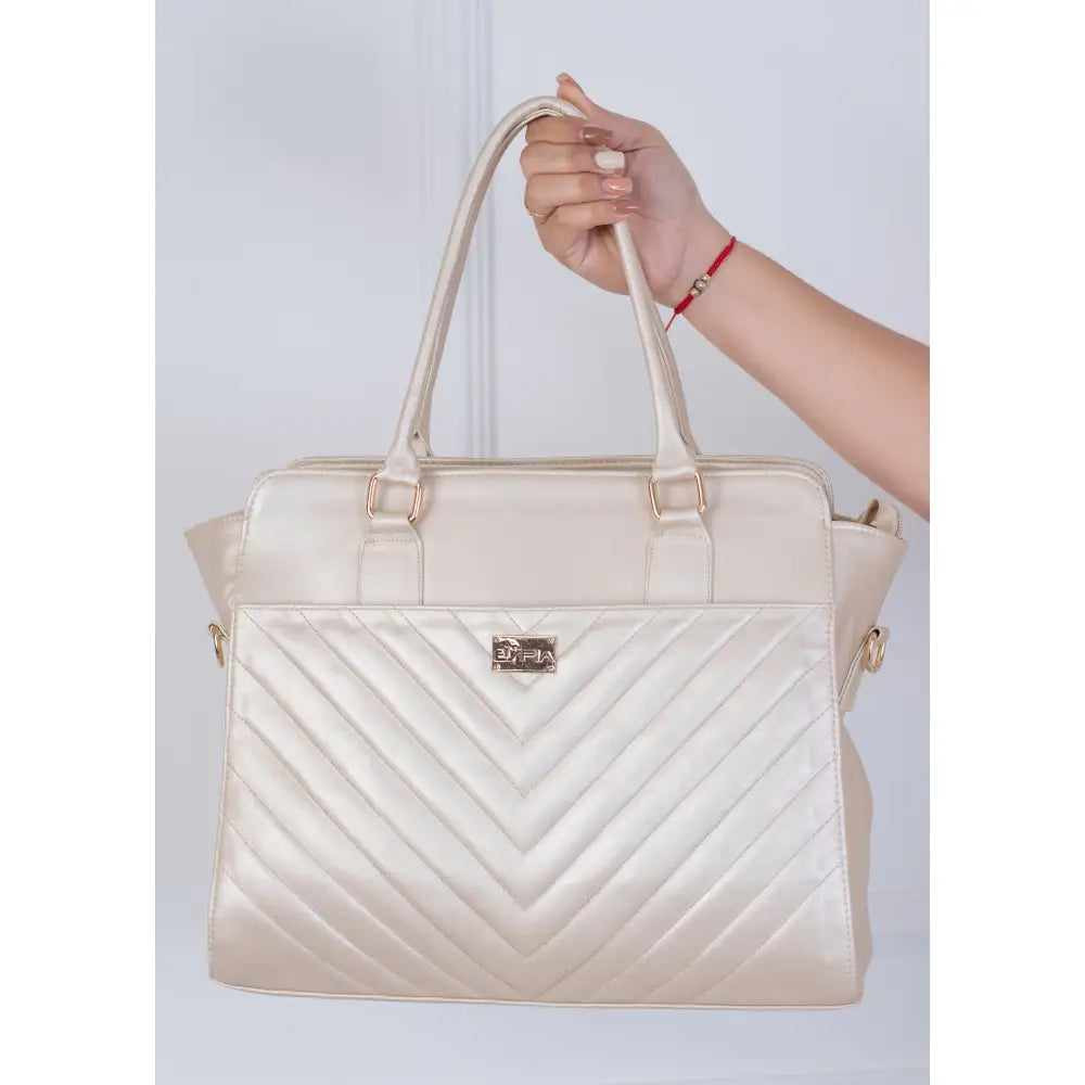 Bolso Espía – tote grande acolchado | EC250 - Champagne
