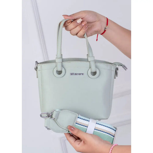 Bolso Mediano Bitácora con Manijas Circulares | B2210 - Turqueza