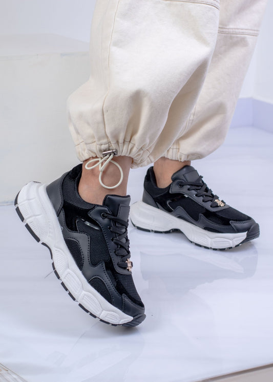 Chunky Sneakers - Moda Urbana con Estilo Negro - Calzado Espía