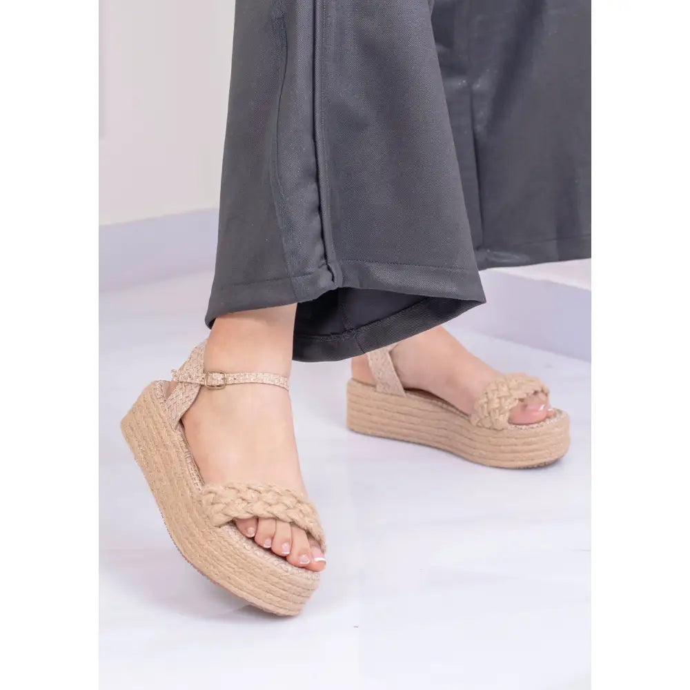 Plataforma con Trenza en Yute Natural | TC0520 - Camel / 35