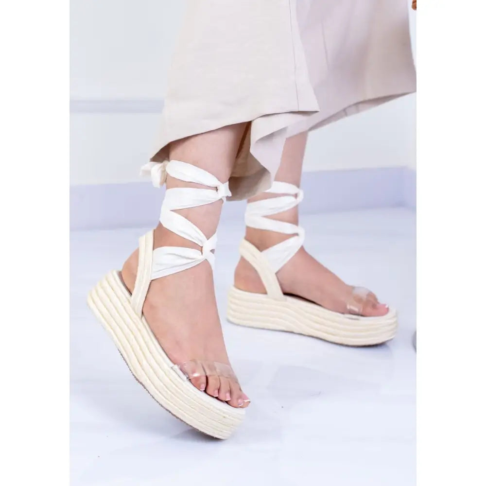 Plataforma de Yute con Cintas Ajustables TC239, modernas y cómodas sandalias