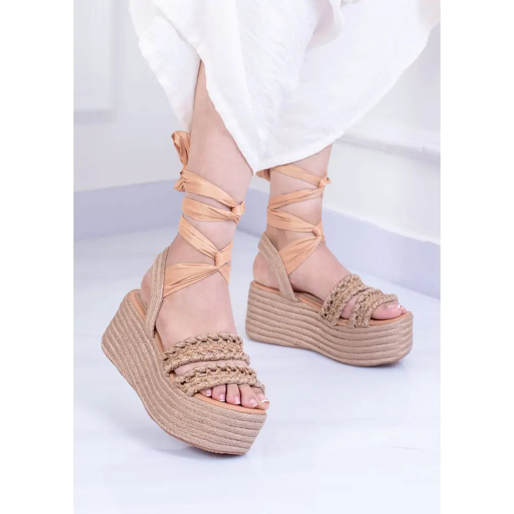 Plataforma Romana con Yute - Estilo en un paso | TC1531 - Camel / 35