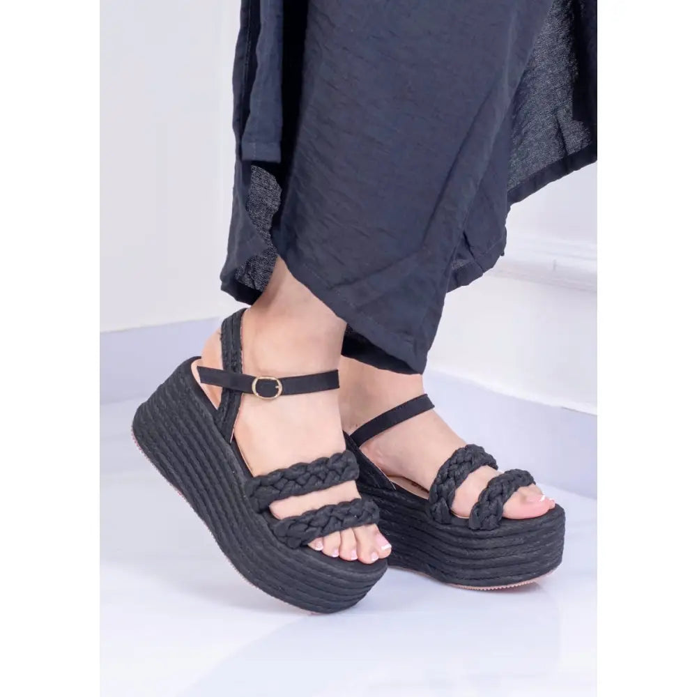 Plataformas con Tiras de Yute Tejidas – Boho Cómodas y Estilizadas TC517 - Plataforma