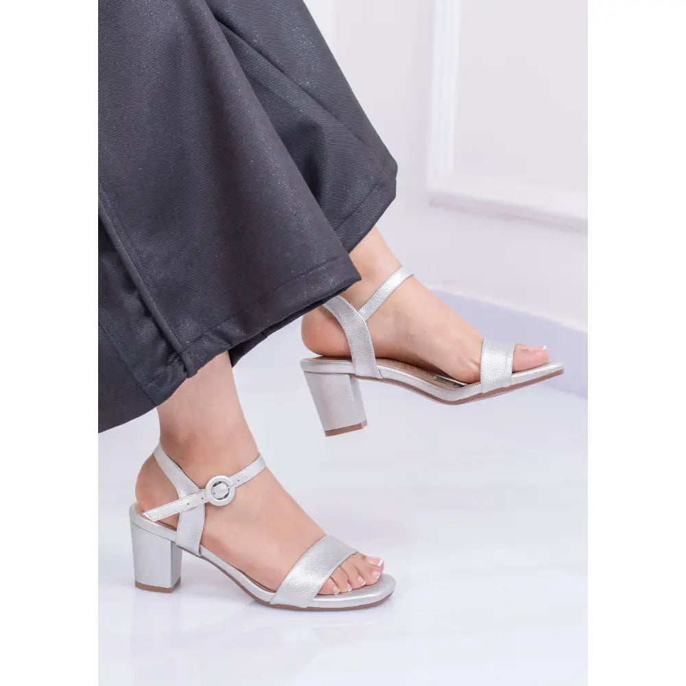 Sandalia de Tacón con Hebilla Circular | PG1508 - Tacon