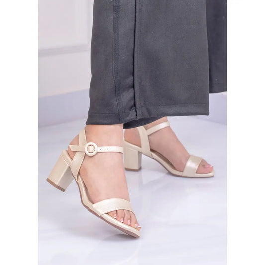 Sandalia de Tacón con Hebilla Circular | PG1508 - Tacon