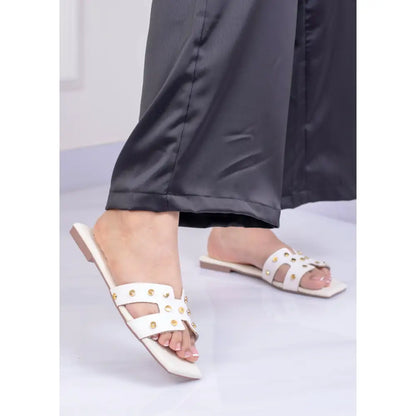 Sandalia plana con taches dorados | Ref. LP34 - Beige / 35