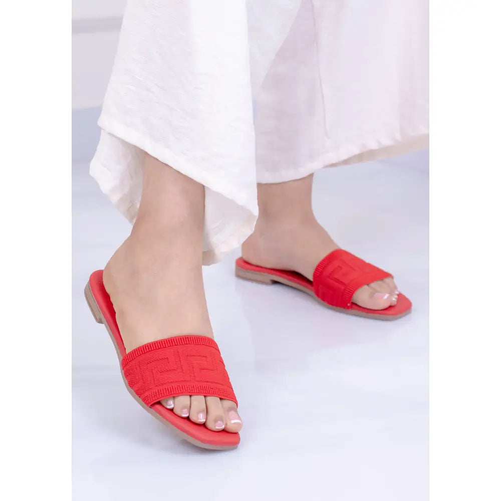 Sandalia Plana Contemporanea – Versatibilidad y Estilo | LP499 - Rojo / 35