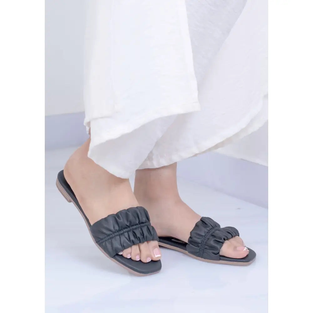 Sandalia Plana Efecto Escronchi | LP35 - Negro / 35