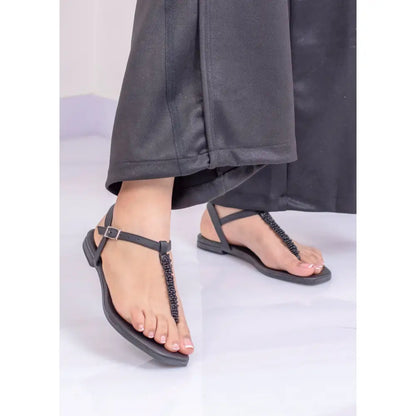 Sandalia plana tres puntadas | LP78 - Negro / 35