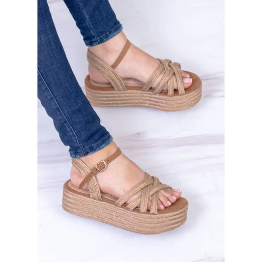 Sandalias de Plataforma con Trenzado TC888, moda cómoda y elegante para el verano