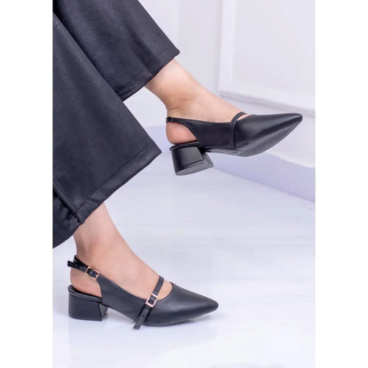 Tacón Cuadrado bajo con diseño slingback | BY1128 - Tacon
