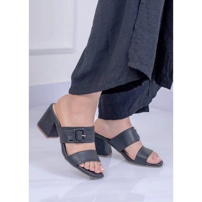 Tacon Cubano con Hebilla Cuadrada – Suaves Ligeras y Sofisticadas JF13 - Negro / 35